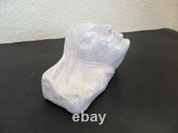 Belle Ceramique Art Nouveau Tete De Femme Craquelee Signee A Pouquet Rare