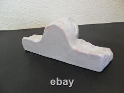 Belle Ceramique Art Nouveau Tete De Femme Craquelee Signee A Pouquet Rare