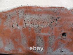 Belle Ceramique Art Nouveau Tete De Femme Craquelee Signee A Pouquet Rare
