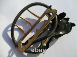 Belle boucle de ceinture femme en laiton et acier ancienne 1900 Art nouveau