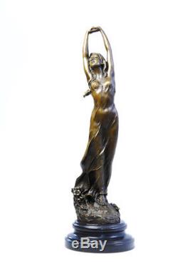 Belle jeune femme, sculpture en bronze art nouveau signée envoi gratuit