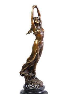 Belle jeune femme, sculpture en bronze art nouveau signée envoi gratuit