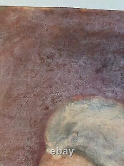 Belle peinture Huile Portrait Ancien Femme Verso Chaudron Nature Morte 1900 Art