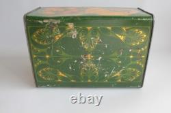 Boîte biscuits tôle lithographiée femme art nouveau (64986)