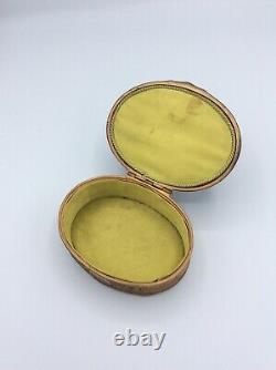 Boîte coffret à bijoux régule doré et fixé sous verre profil femme Art Nouveau