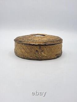 Boîte coffret à bijoux régule médaillon métal argenté profil femme Art Nouveau