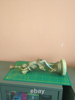 Bougeoir ancien en bronzeet marbre Femme ailée Style Art Nouveau / Napoléon