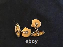Bouton de manchette plaqué or art nouveau portrait de femme
