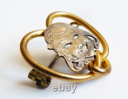 Broche ART NOUVEAU 1900 avec tête de femme masque brooch modern style