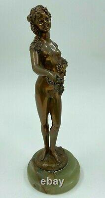Bronze Art Nouveau 1900 Joseph D Aste Giuseppe D Aste Femme Nu Socle Onyx H3232