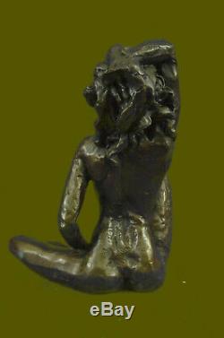 Bronze Chair Femme Sculpture Érotique Abstrait Art Sexuelle Nue Figurine Statue