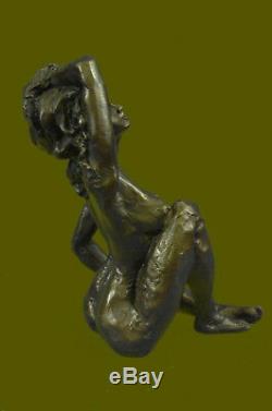 Bronze Chair Femme Sculpture Érotique Abstrait Art Sexuelle Nue Figurine Statue