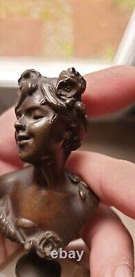 Bronze Femme Art Nouveau Gout Mucha Vers 1900 Buste Modern Art Jugendstil