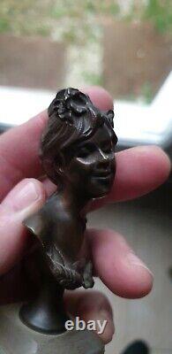 Bronze Femme Art Nouveau Gout Mucha Vers 1900 Buste Modern Art Jugendstil