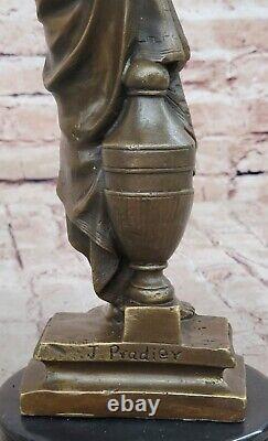 Bronze Femme Buste Patine Style Art Nouveau Victorien Sur Marbre Base Chaud Cast