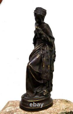 Bronze La Fourmi Signé Albert Ernst Transporteur Belleuse (1824-1887) Femme Avec