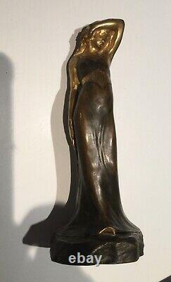 Bronze Sculpture Art Nouveau H. S RINGI Harald Sorensen Femme Design 1920