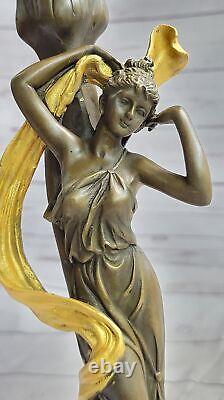Bronze Sculpture Figurine Femme Buste Doré Patine Art Nouveau Victorien Solde