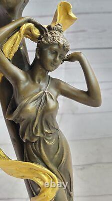 Bronze Sculpture Figurine Femme Buste Doré Patine Art Nouveau Victorien Solde