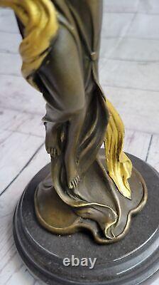 Bronze Sculpture Figurine Femme Buste Doré Patine Art Nouveau Victorien Solde