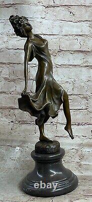 Bronze Sculpture Figurine Femme Buste Patine Art Nouveau Victorien Main Fabriqué