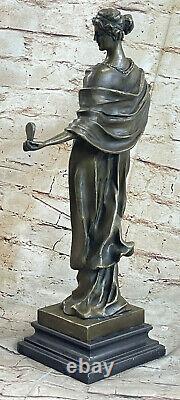 Bronze Sculpture Figurine Femme Buste Patine Art Nouveau Victorien Statue Main