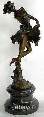 Bronze Sculpture Figurine Femme Buste Patine Art Nouveau Victorien Statue Main À