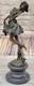 Bronze Sculpture Figurine Femme Buste Patine Art Nouveau Victorien Statue Ouvre
