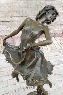 Bronze Sculpture Figurine Femme Buste Patine Art Nouveau Victorien Statue Ouvre