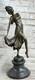 Bronze Sculpture Figurine Femme Buste Patine Style Art Nouveau Victorien Fait À