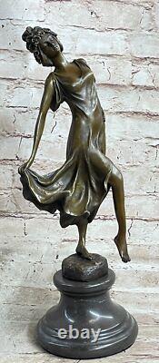 Bronze Sculpture Figurine Femme Buste Patine Style Art Nouveau Victorien Fait À