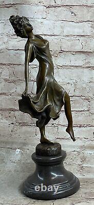 Bronze Sculpture Figurine Femme Buste Patine Style Art Nouveau Victorien Fait À