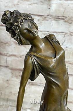 Bronze Sculpture Figurine Femme Buste Patine Style Art Nouveau Victorien Fait À