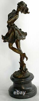 Bronze Sculpture Figurine Femme Buste Patine Style Art Nouveau Victorien Main À