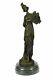 Bronze Sculpture Statue Marbre Figurine Fille Buste Femme Romain Art Nouveau
