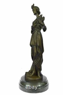 Bronze Sculpture Statue Marbre Figurine Fille Buste Femme Romain Art Nouveau