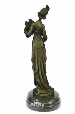 Bronze Sculpture Statue Marbre Figurine Fille Buste Femme Romain Art Nouveau