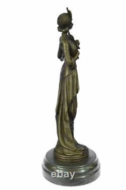 Bronze Sculpture Statue Marbre Figurine Fille Buste Femme Romain Art Nouveau