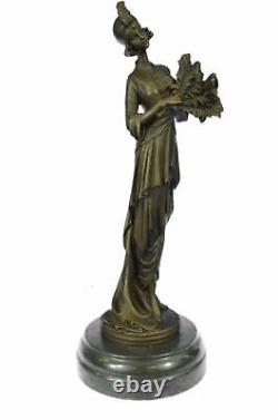 Bronze Sculpture Statue Marbre Figurine Fille Buste Femme Romain Art Nouveau