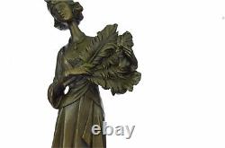 Bronze Sculpture Statue Marbre Figurine Fille Buste Femme Romain Art Nouveau