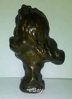 Bronze Villanis Buste Femme Rêve art nouveau cachet