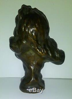 Bronze Villanis Buste Femme Rêve art nouveau cachet fondeur