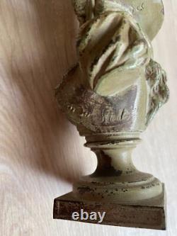 Buste De Femme Art Nouveau Signe Van Der Straeten En Regule Patine