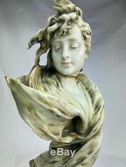 Buste Femme Art Nouveau Biscuit Amphora Turn & Teplitz Bisque Stellmacher Kessel