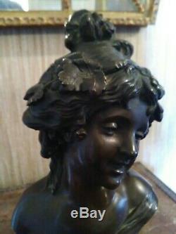 Buste Femme en Bronze Art Nouveau