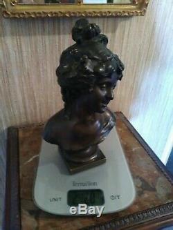 Buste Femme en Bronze Art Nouveau