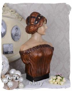 Buste de Femme Art Nouveau Tête de Jeune Fille Mystische Sculpture Buste