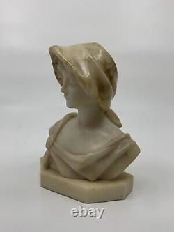 Buste de femme en marbre sculpté fin XIXeme siecle art nouveau
