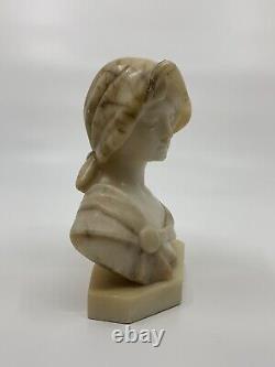 Buste de femme en marbre sculpté fin XIXeme siecle art nouveau