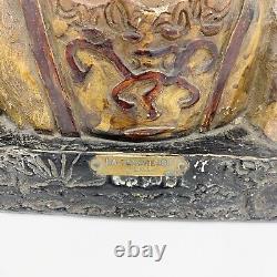 Buste de femme en platre polychrome La Tendresse Anton Nelson Art Nouveau
